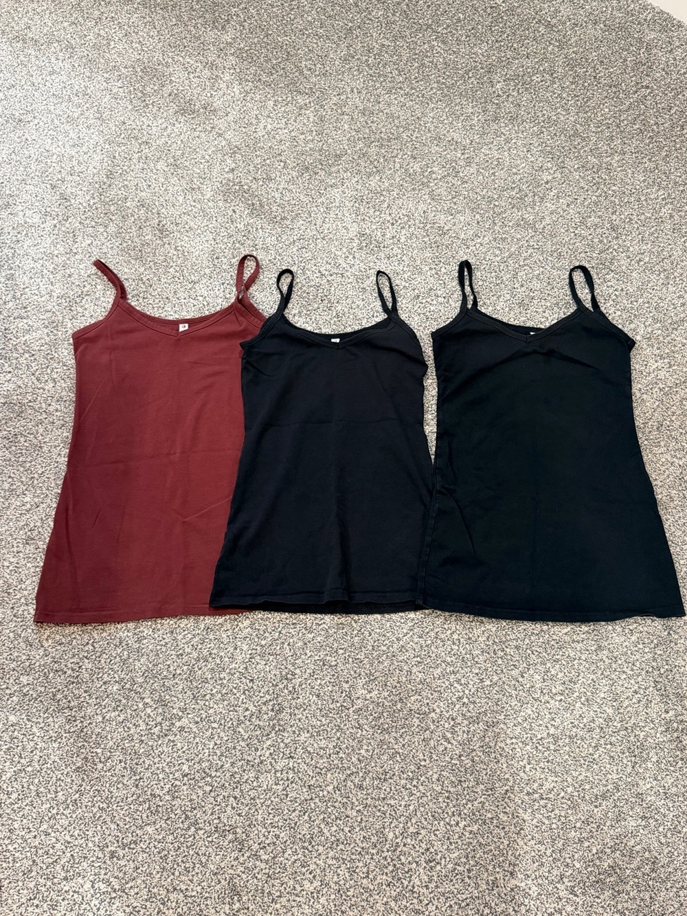 Buckle Women's Tank Tops - Black and Burgundy Trio Size Small